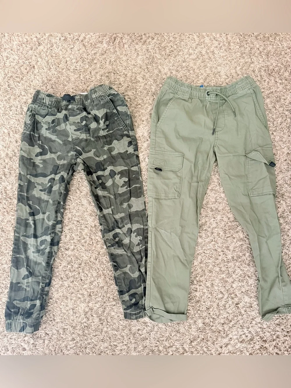Old Navy Kids Olive Cargo & Camo Joggers Set